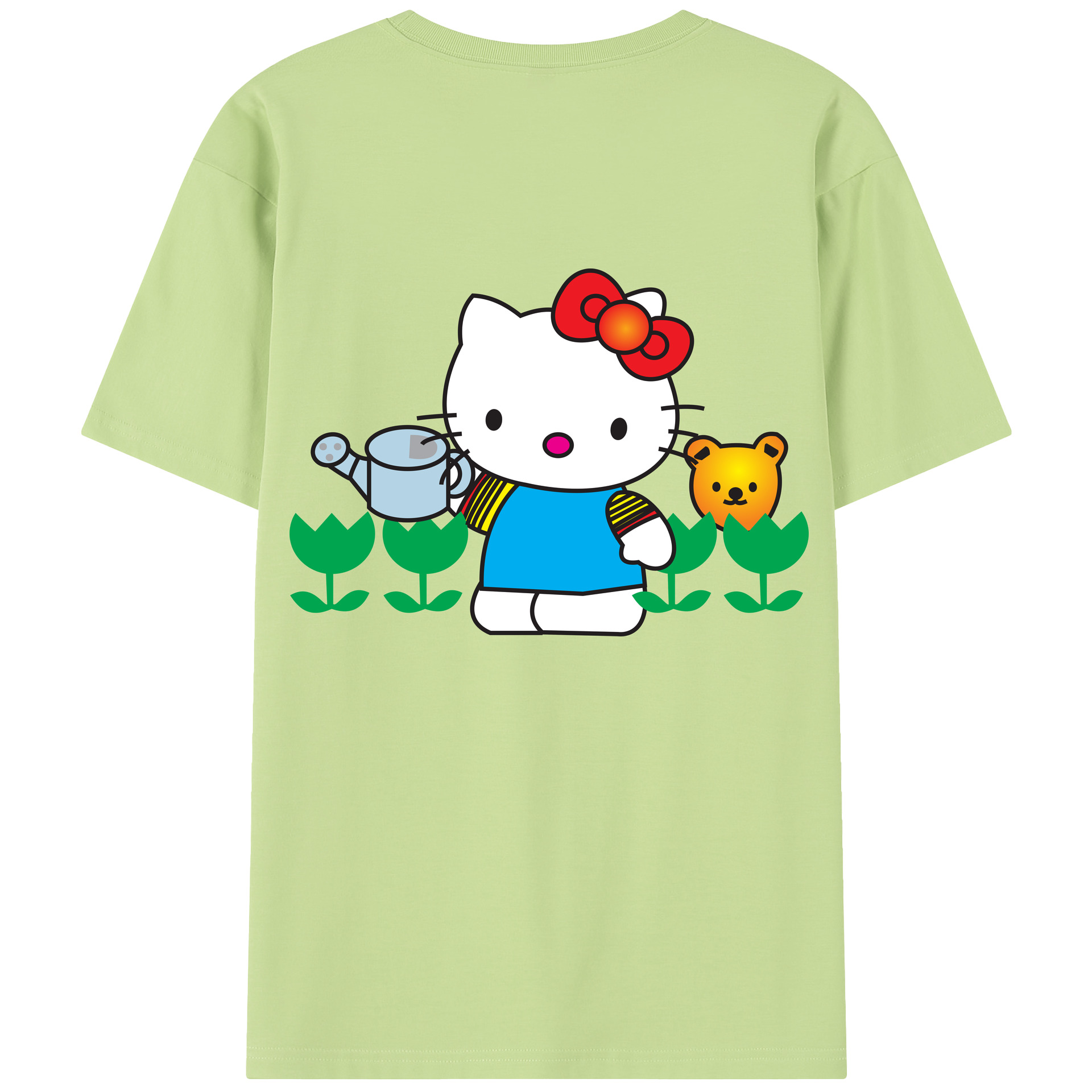 （画像用） Hello Kitty ハローキティ 綿100％半袖Tシャツ（背面プリント）